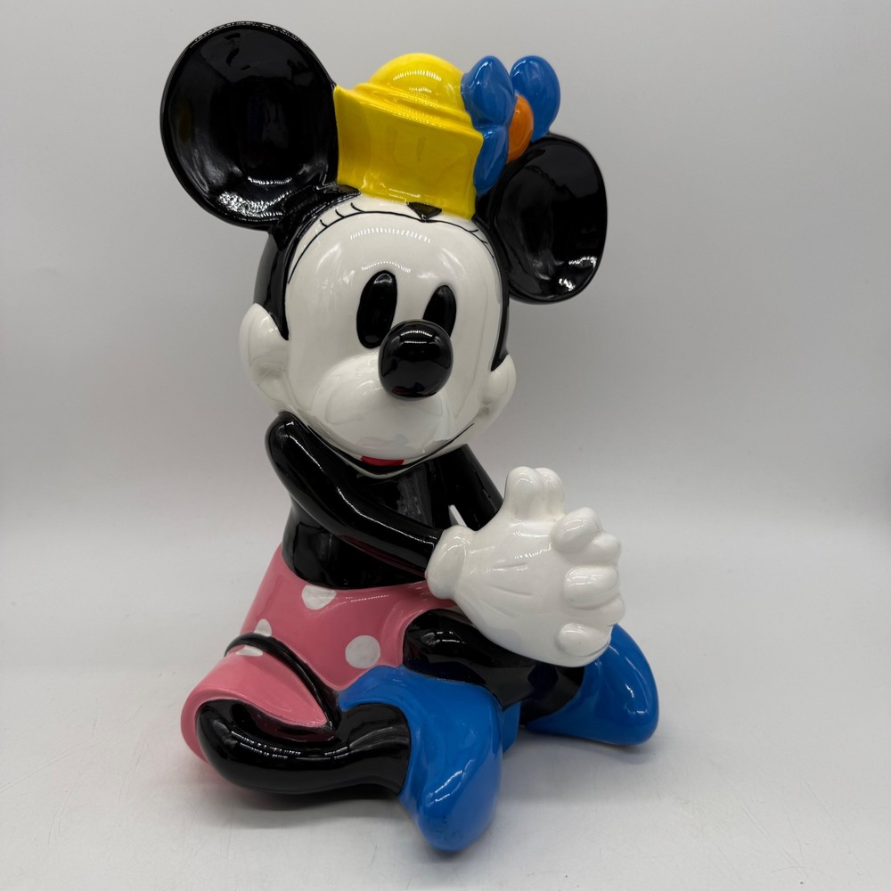 Schmid Minnie Mouse Musical Figurine It's a Small World Ceramic Vintage Works